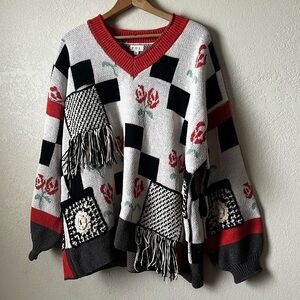 POL Floral / Mixed Knit Sweater